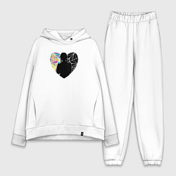 Женский костюм оверсайз Силуэт Уэнсдэй, цвет: белый