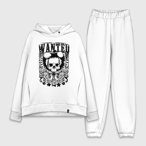 Женский костюм оверсайз Разыскивается ковбой скелет / Белый – фото 1