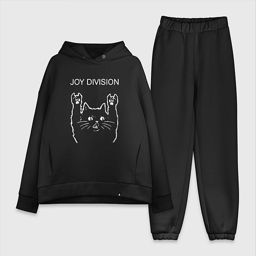 Женский костюм оверсайз Joy Division рок кот / Черный – фото 1