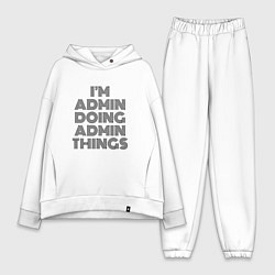 Женский костюм оверсайз Im doing admin things, цвет: белый