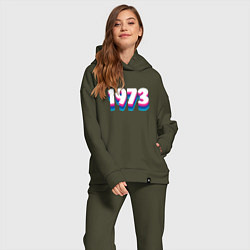 Женский костюм оверсайз Made in 1973 vintage art, цвет: хаки — фото 2