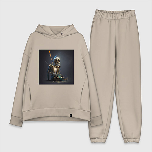 Женский костюм оверсайз Законченная жизнь / Миндальный – фото 1