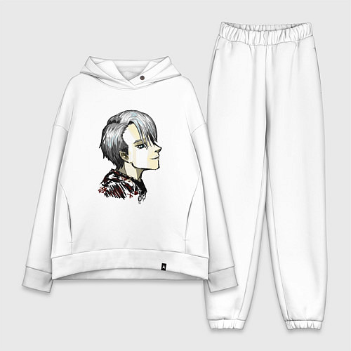 Женский костюм оверсайз Виктор Никифоров - Юри на льду / Белый – фото 1