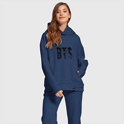 Женский костюм оверсайз BTS logo, цвет: тёмно-синий — фото 2