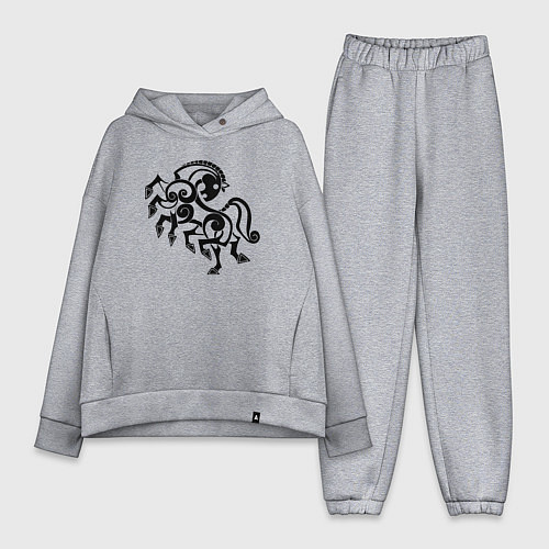 Женский костюм оверсайз Слейпнир конь бога Одина / Меланж – фото 1