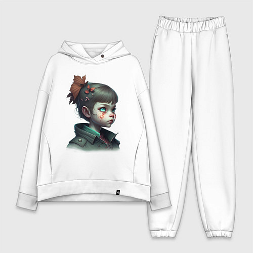 Женский костюм оверсайз Хоррор девочка / Белый – фото 1
