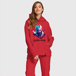 Женский костюм оверсайз God of War, Kratos, цвет: красный — фото 2