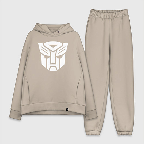 Женский костюм оверсайз Знак Трансформера / Миндальный – фото 1