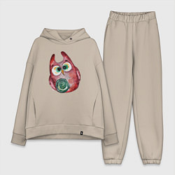 Женский костюм оверсайз Удивленная сова