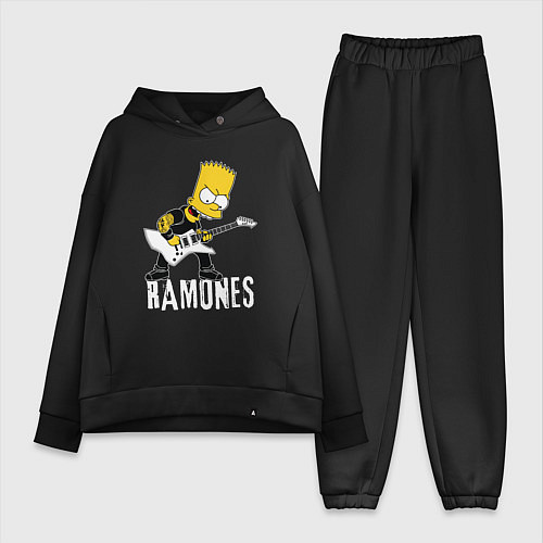 Женский костюм оверсайз Ramones Барт Симпсон рокер / Черный – фото 1