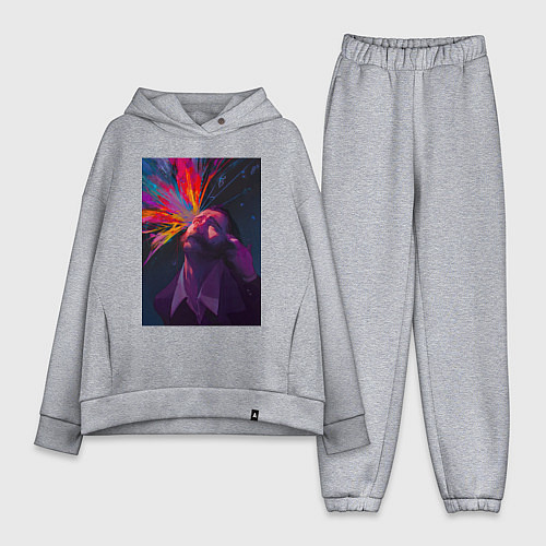 Женский костюм оверсайз Disco Elysium - Взрыв мозга / Меланж – фото 1