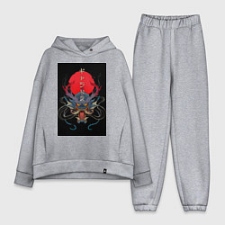 Женский костюм оверсайз Голова японского дракона, цвет: меланж