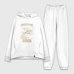Женский костюм оверсайз Борьба СССР советский спорт, цвет: белый