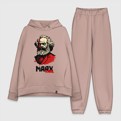 Женский костюм оверсайз Karl Marx - 3 цвета / Пыльно-розовый – фото 1