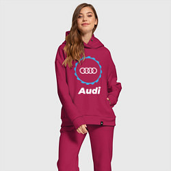 Женский костюм оверсайз Audi в стиле Top Gear, цвет: маджента — фото 2