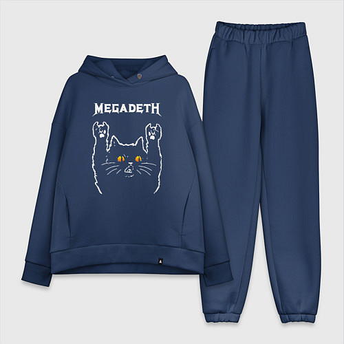 Женский костюм оверсайз Megadeth rock cat / Тёмно-синий – фото 1