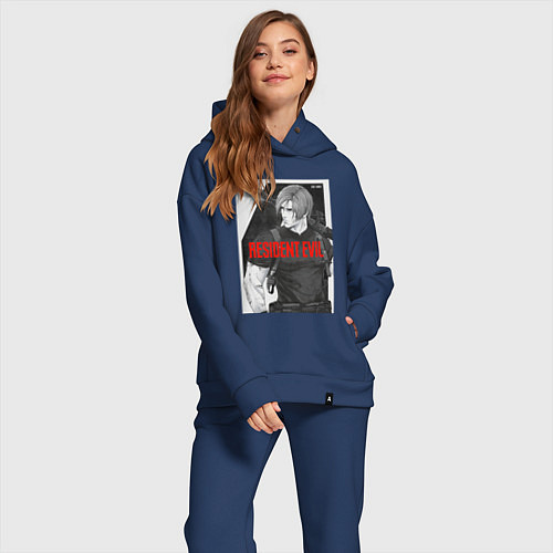 Женский костюм оверсайз Леон с базукой - Resident / Тёмно-синий – фото 2