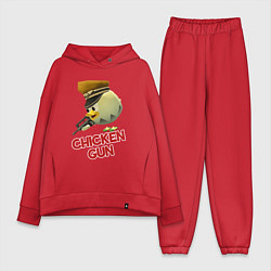 Женский костюм оверсайз Chicken Gun logo, цвет: красный