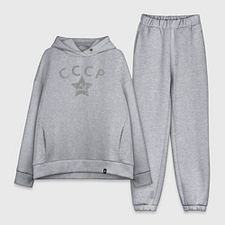 Женский костюм оверсайз СССР grey, цвет: меланж