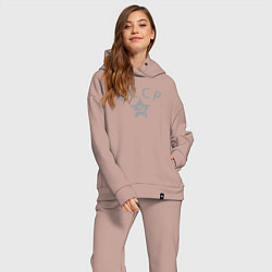 Женский костюм оверсайз СССР grey, цвет: пыльно-розовый — фото 2