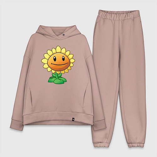 Женский костюм оверсайз Подсолнух красивый / Пыльно-розовый – фото 1