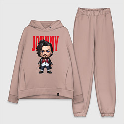 Женский костюм оверсайз Johnny Depp - cool dude - pop art, цвет: пыльно-розовый