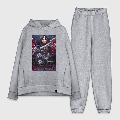 Женский костюм оверсайз Honkai Star Rail за стеклом / Меланж – фото 1