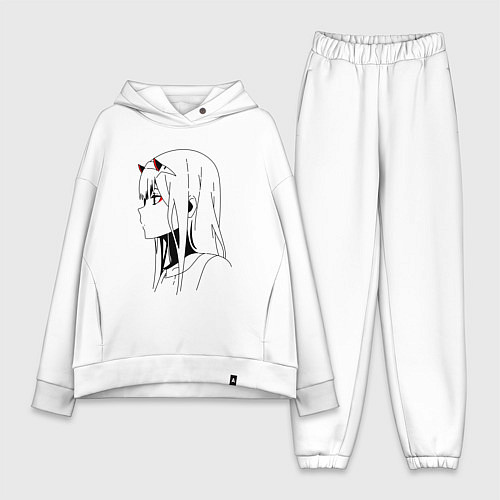 Женский костюм оверсайз Милый во франксе - line / Белый – фото 1