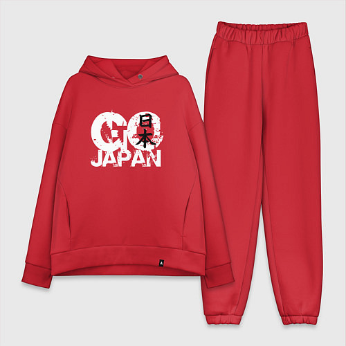 Женский костюм оверсайз Go Japan - motto / Красный – фото 1