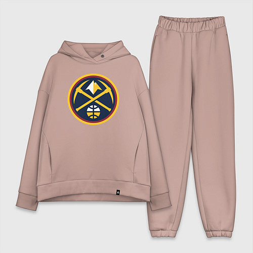 Женский костюм оверсайз Denver Nuggets logo / Пыльно-розовый – фото 1