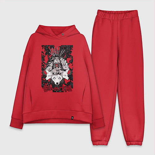 Женский костюм оверсайз Mononoke all on the tree / Красный – фото 1