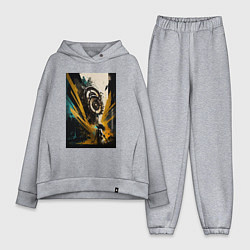 Женский костюм оверсайз Звуковая волна - Хуф и Ся, цвет: меланж