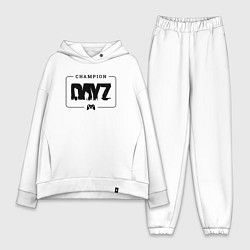 Женский костюм оверсайз DayZ gaming champion: рамка с лого и джойстиком, цвет: белый