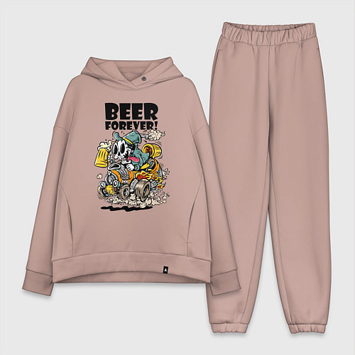 Женский костюм оверсайз Beer forever - motto / Пыльно-розовый – фото 1