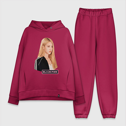 Женский костюм оверсайз Blackpink Rose music / Маджента – фото 1