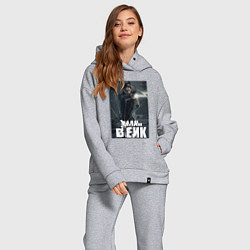 Женский костюм оверсайз Алан Вейк за стеклом, цвет: меланж — фото 2