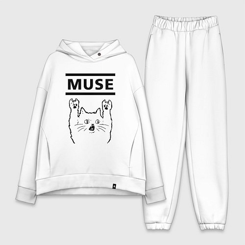 Женский костюм оверсайз Muse - rock cat / Белый – фото 1