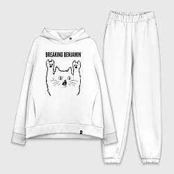 Женский костюм оверсайз Breaking Benjamin - rock cat, цвет: белый