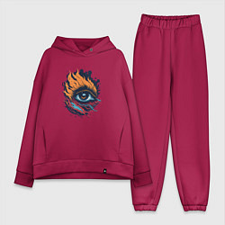 Женский костюм оверсайз Fire eye, цвет: маджента