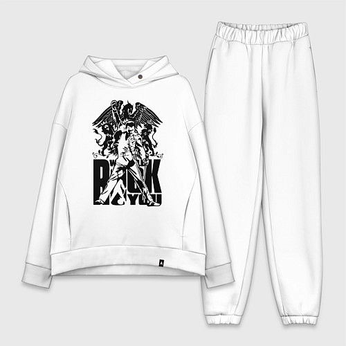 Женский костюм оверсайз Queen rock you / Белый – фото 1