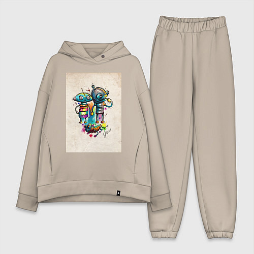 Женский костюм оверсайз Machinarium / Миндальный – фото 1