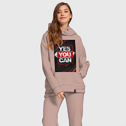 Женский костюм оверсайз Yes, you can, цвет: пыльно-розовый — фото 2