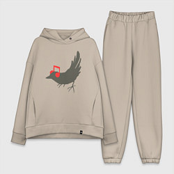 Женский костюм оверсайз Music bird