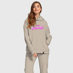 Женский костюм оверсайз I am kenough barbie, цвет: миндальный — фото 2