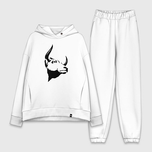 Женский костюм оверсайз Голова быка / Белый – фото 1