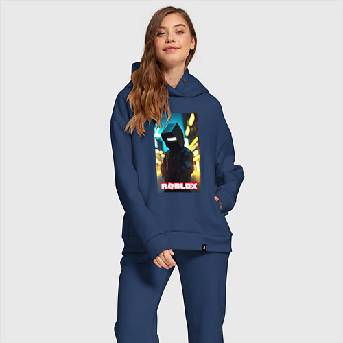 Женский костюм оверсайз Roblox cyberpunk / Тёмно-синий – фото 2