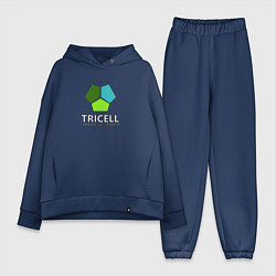 Женский костюм оверсайз Tricell Inc, цвет: тёмно-синий