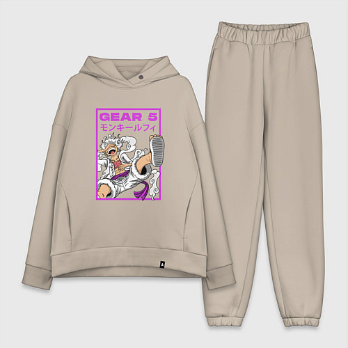 Женский костюм оверсайз One piece - gear 5 белый / Миндальный – фото 1