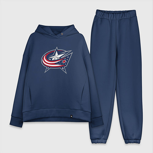 Женский костюм оверсайз Columbus blue jackets - hockey team - emblem / Тёмно-синий – фото 1