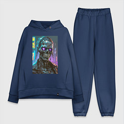 Женский костюм оверсайз Зомби в стиле киберпанк, цвет: тёмно-синий